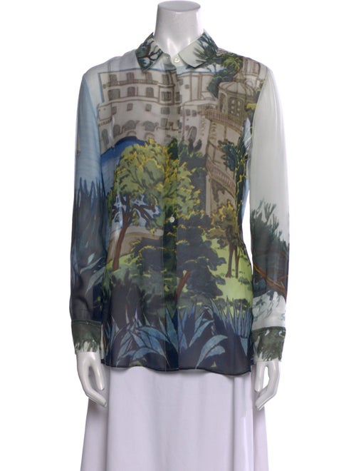 Altuzarra Silk Printed Button-Up Top