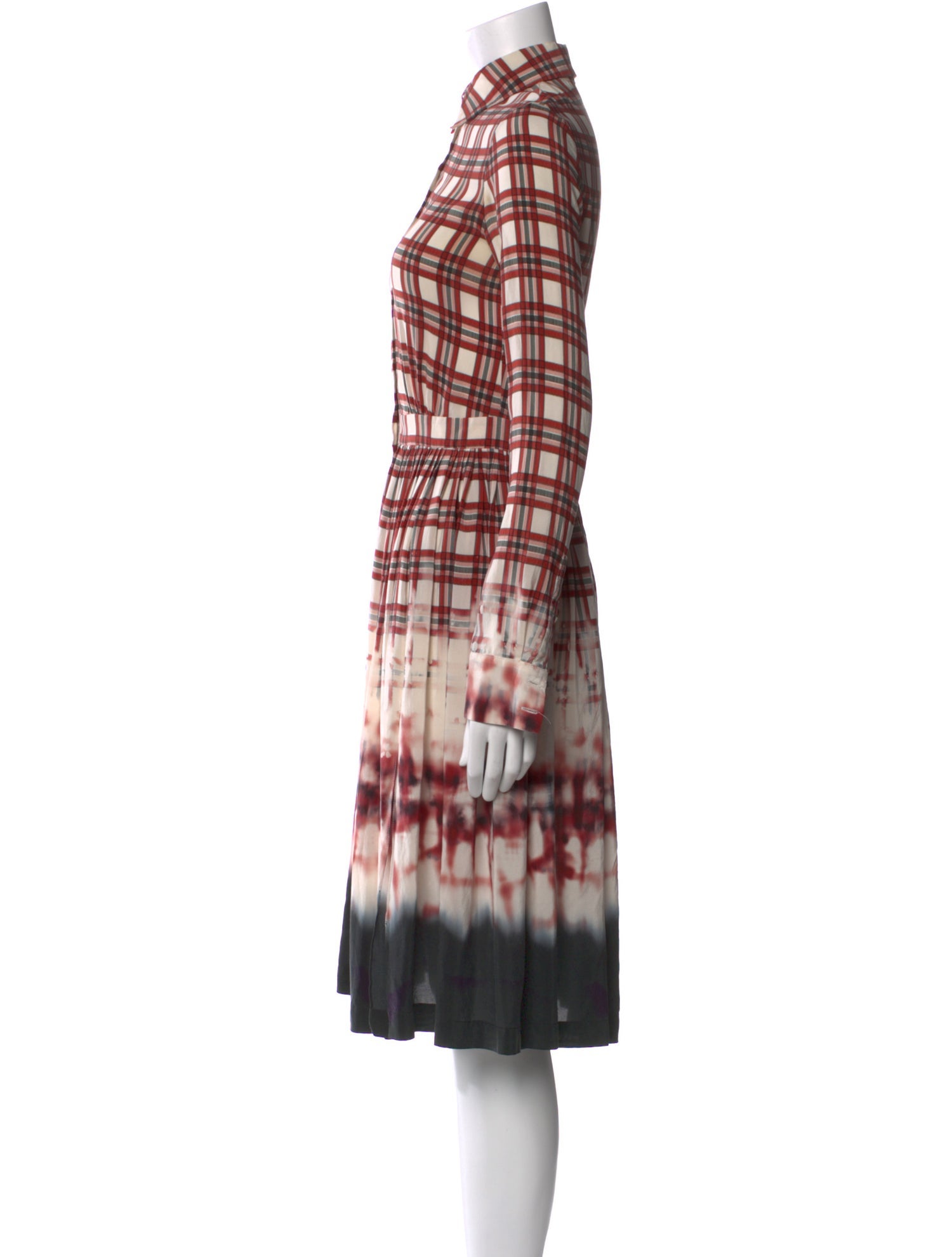 Altuzarra Plaid Print Midi Length Dress