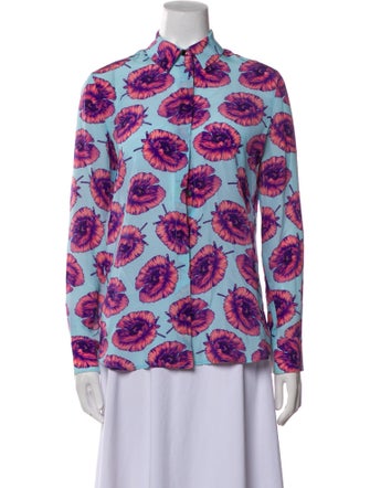 Altuzarra Silk Printed Button-Up Top