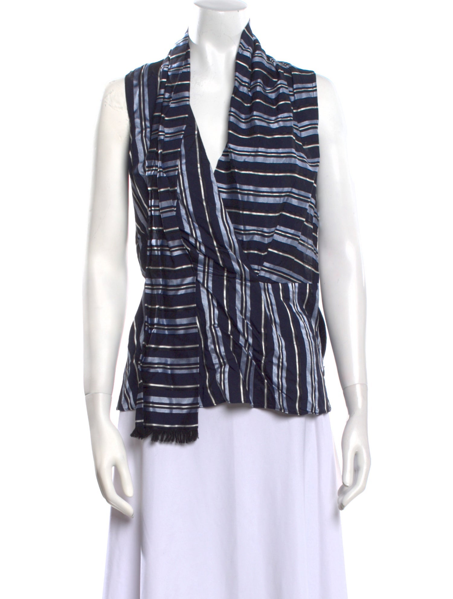 Altuzarra Striped V-Neck Blouse