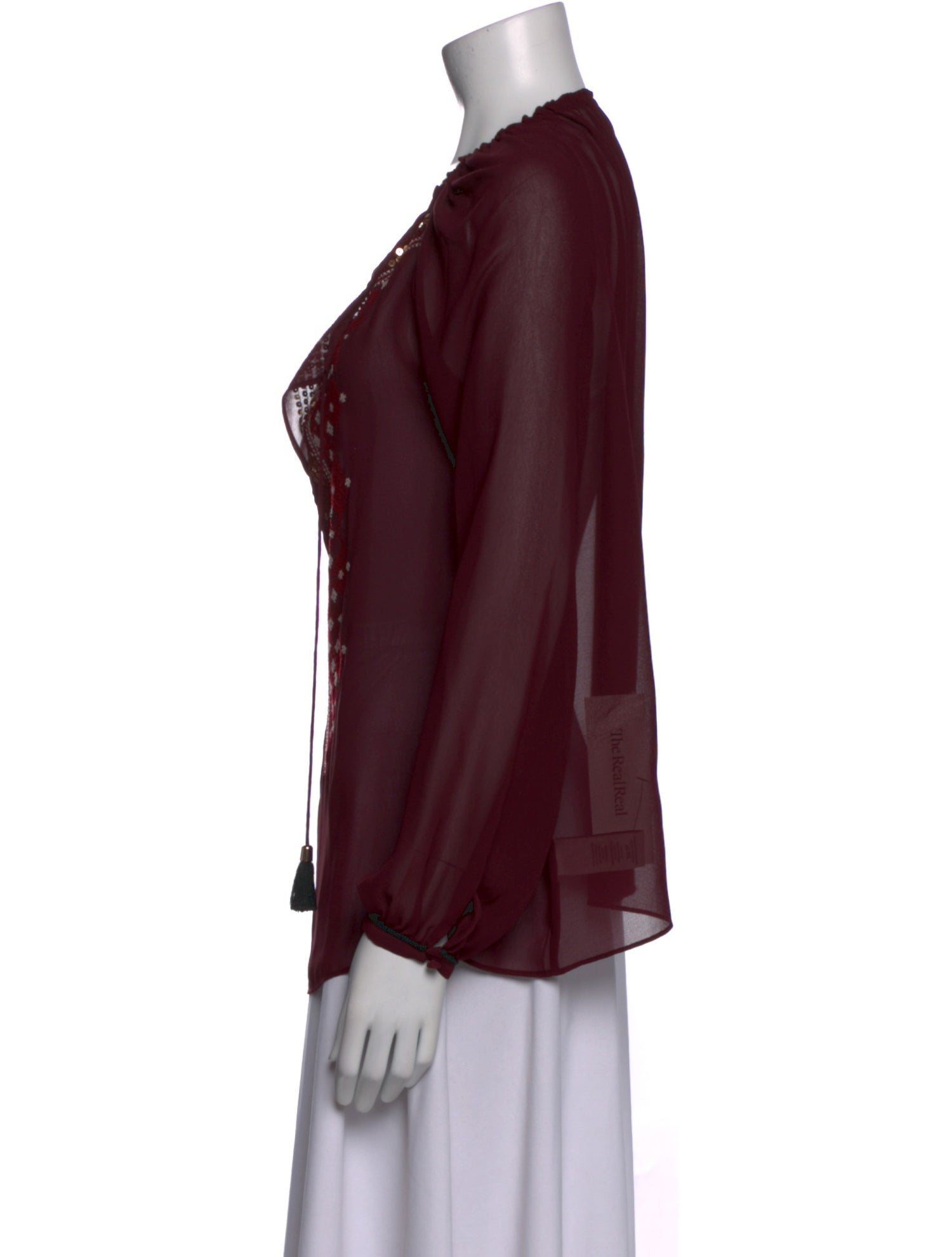 Altuzarra V-Neck Long Sleeve Blouse