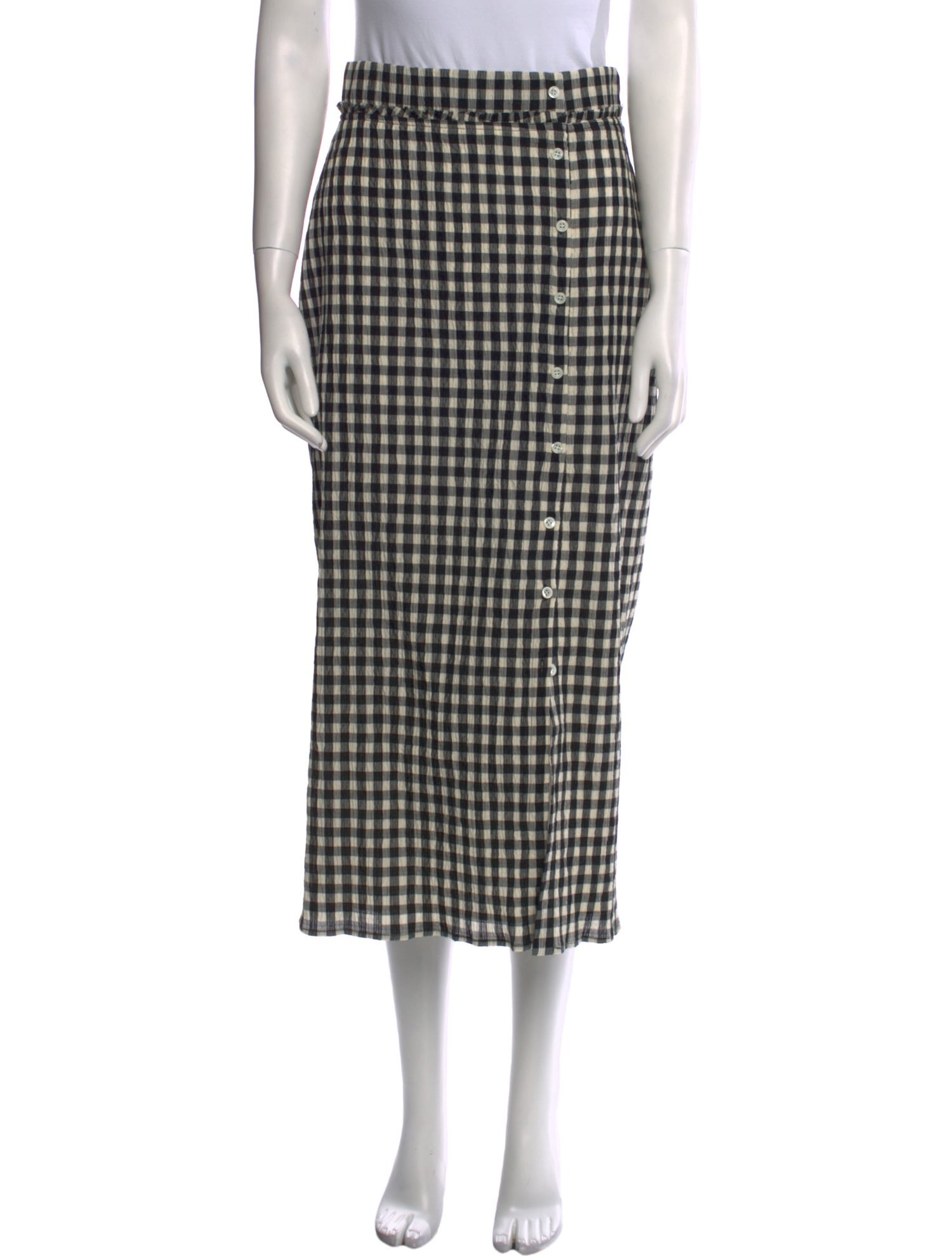 Altuzarra Plaid Print Midi Length Skirt