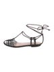 Altuzarra Leather Braided Accents T-Strap Sandals
