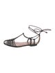 Altuzarra Leather Braided Accents T-Strap Sandals