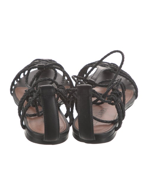 Altuzarra Leather Braided Accents T-Strap Sandals