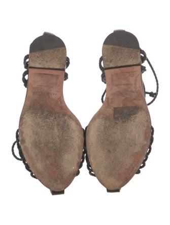 Altuzarra Leather Braided Accents T-Strap Sandals