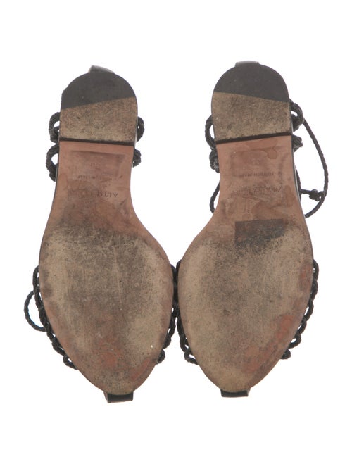 Altuzarra Leather Braided Accents T-Strap Sandals
