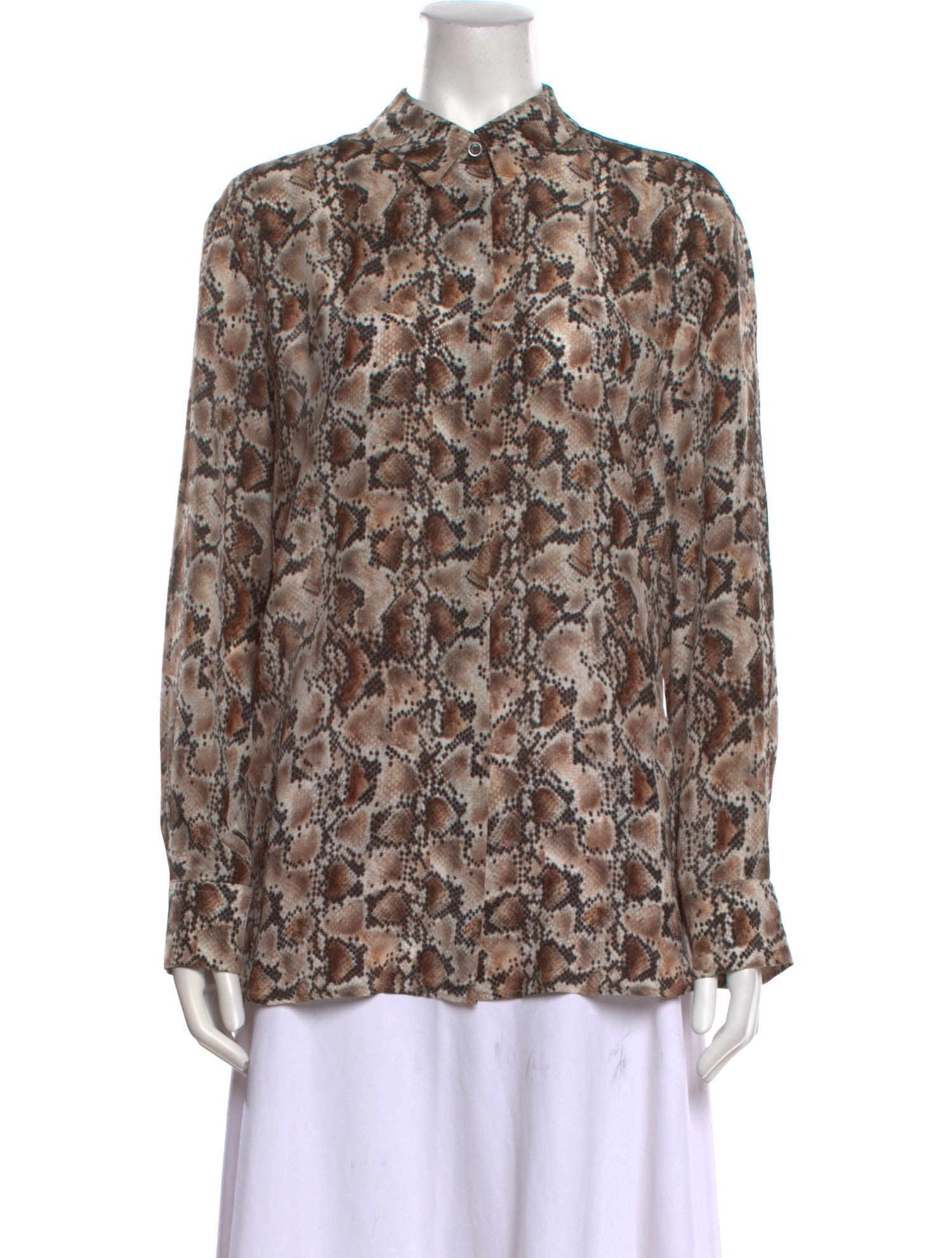 Altuzarra Silk Animal Print Button-Up Top