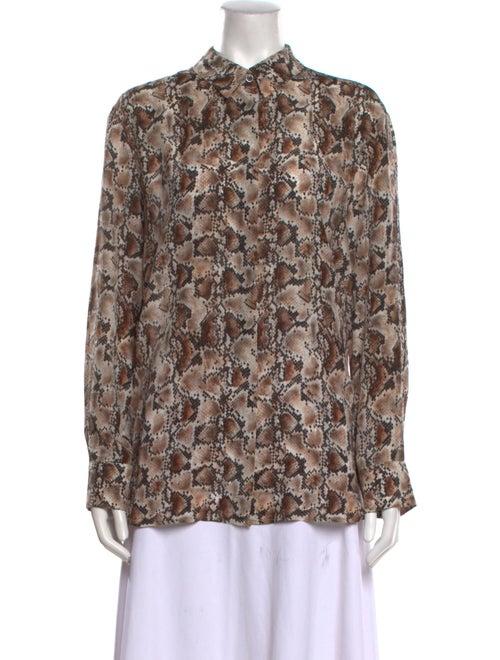 Altuzarra Silk Animal Print Button-Up Top