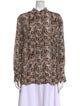Altuzarra Silk Animal Print Button-Up Top