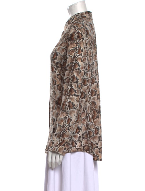 Altuzarra Silk Animal Print Button-Up Top
