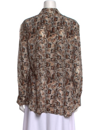 Altuzarra Silk Animal Print Button-Up Top