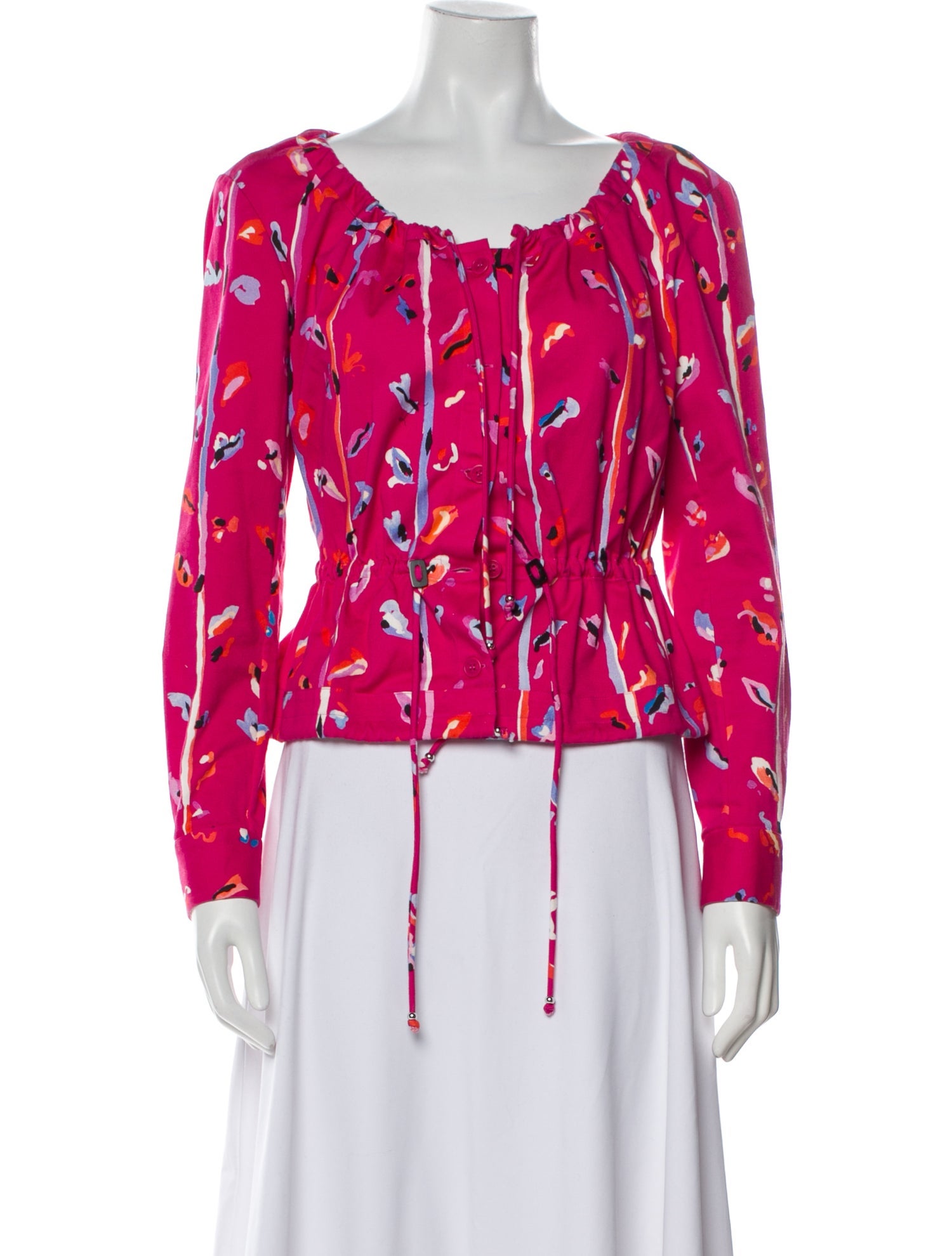 Altuzarra Floral Print Scoop Neck Blouse