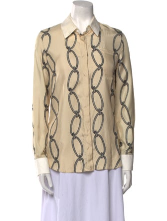 Altuzarra Silk Printed Button-Up Top