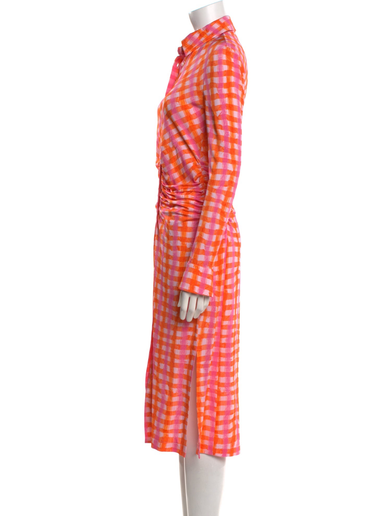 Altuzarra Plaid Print Midi Length Dress