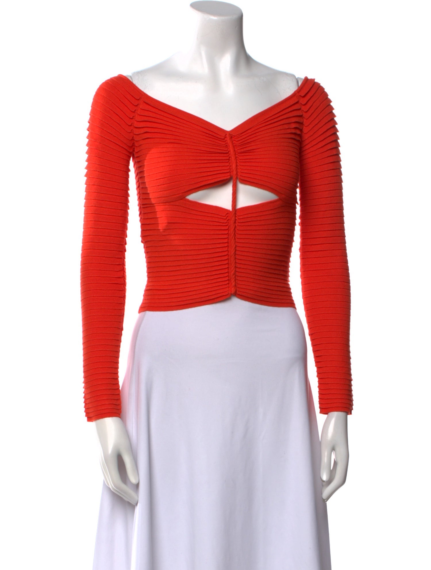 Altuzarra V-Neck Long Sleeve Crop Top