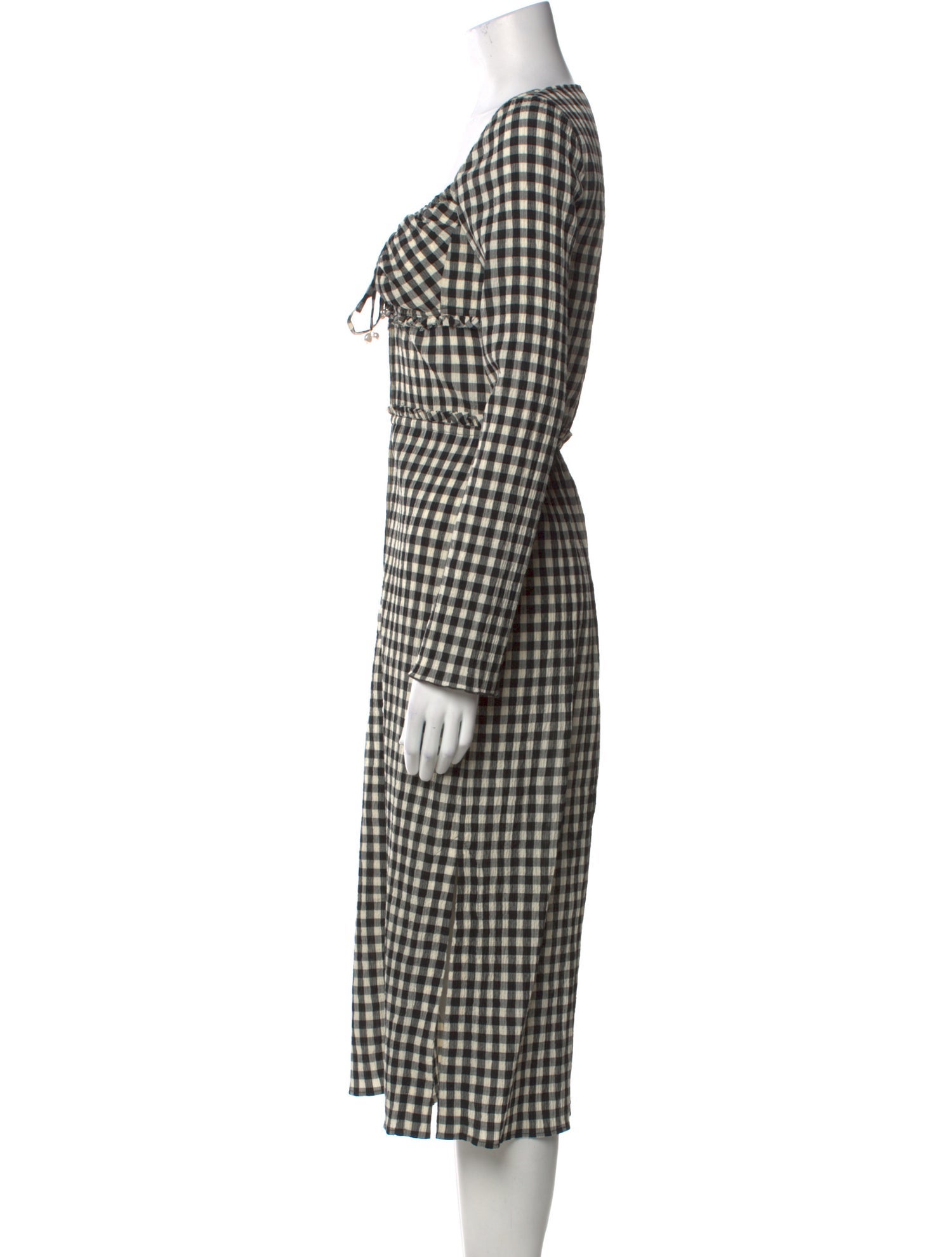 Altuzarra Plaid Print Midi Length Dress