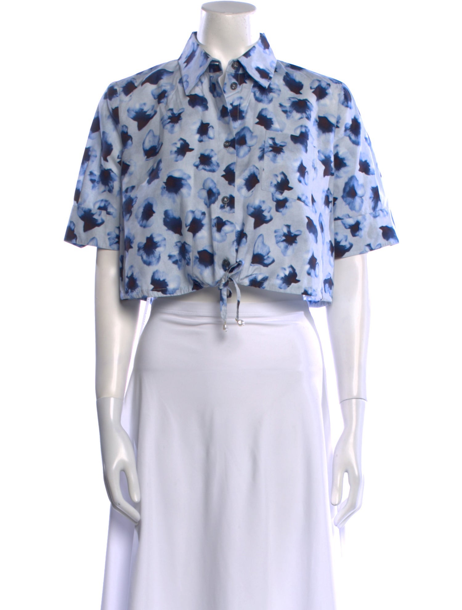 Altuzarra Printed Short Sleeve Crop Top