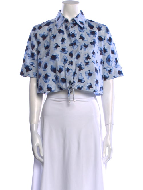 Altuzarra Printed Short Sleeve Crop Top