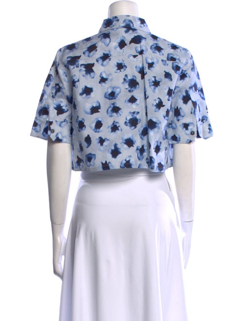 Altuzarra Printed Short Sleeve Crop Top