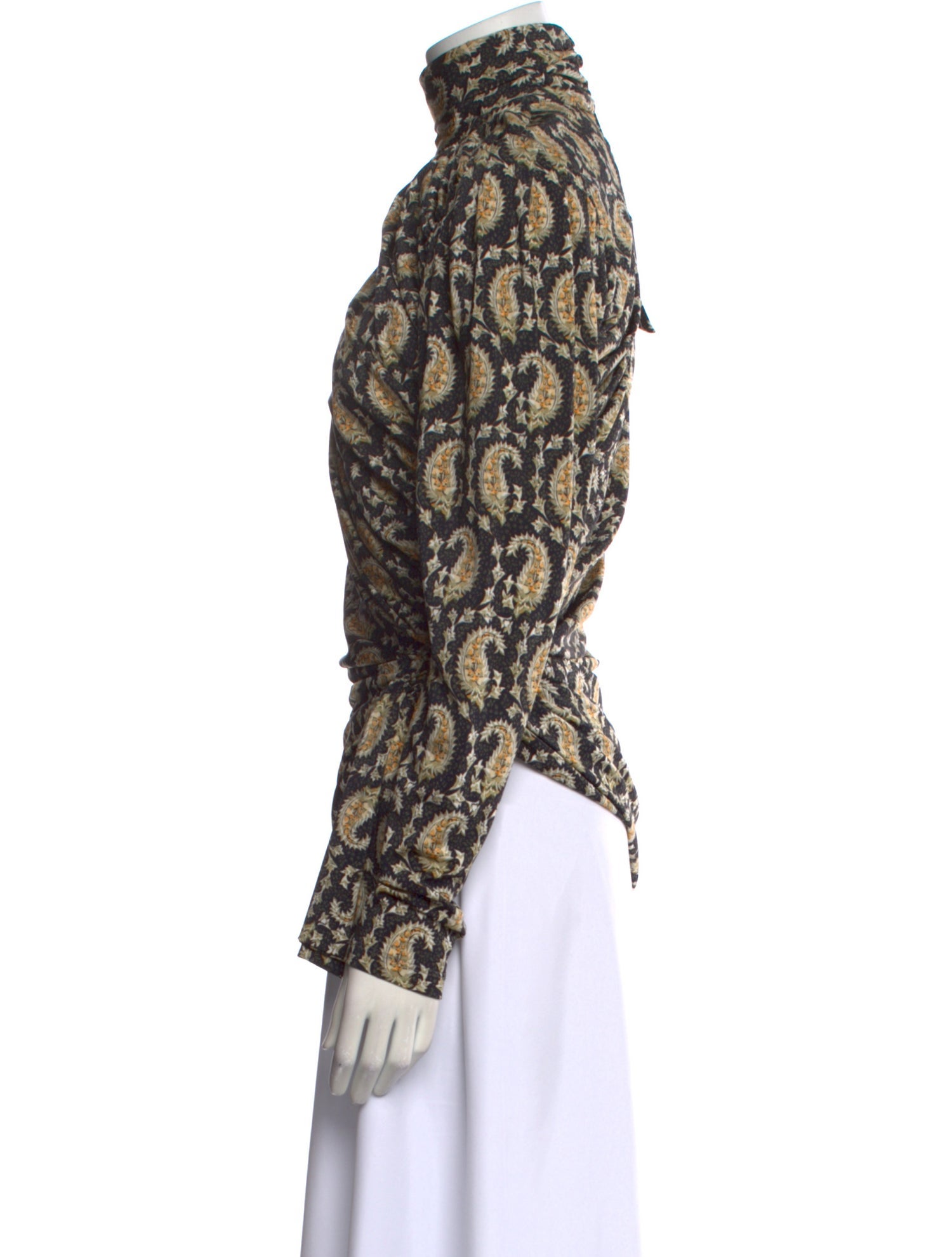 Altuzarra Floral Print Mock Neck Blouse