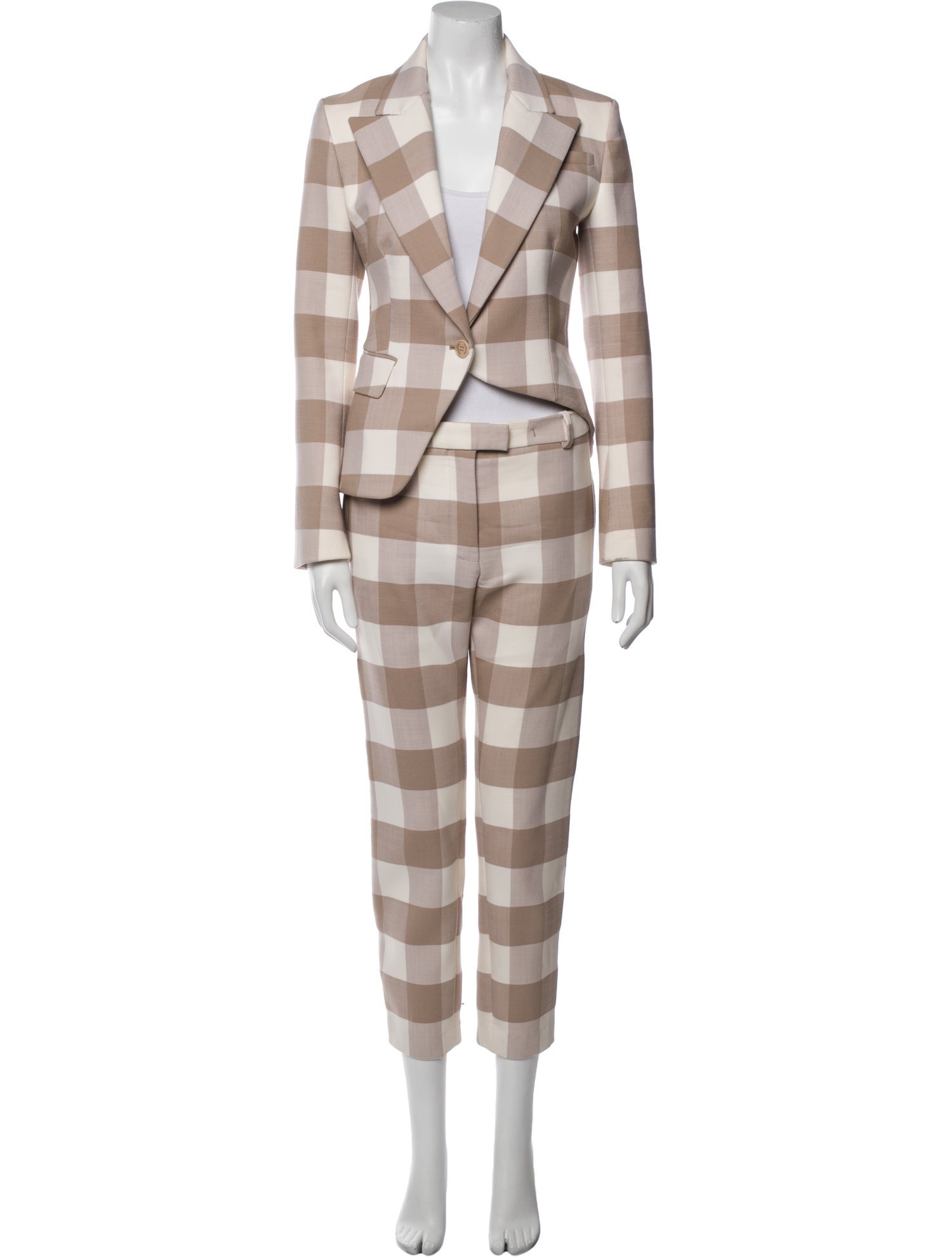 Altuzarra Virgin Wool Plaid Print Pant Set