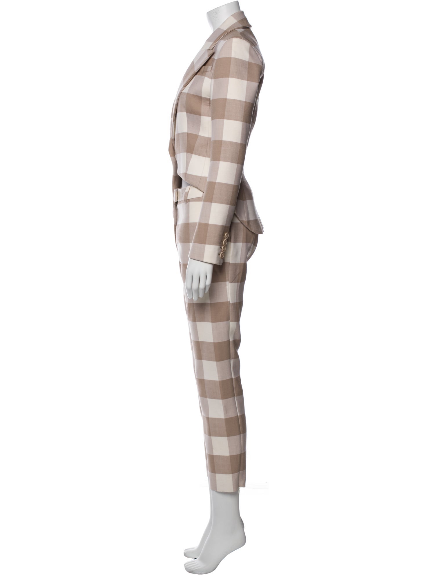 Altuzarra Virgin Wool Plaid Print Pant Set