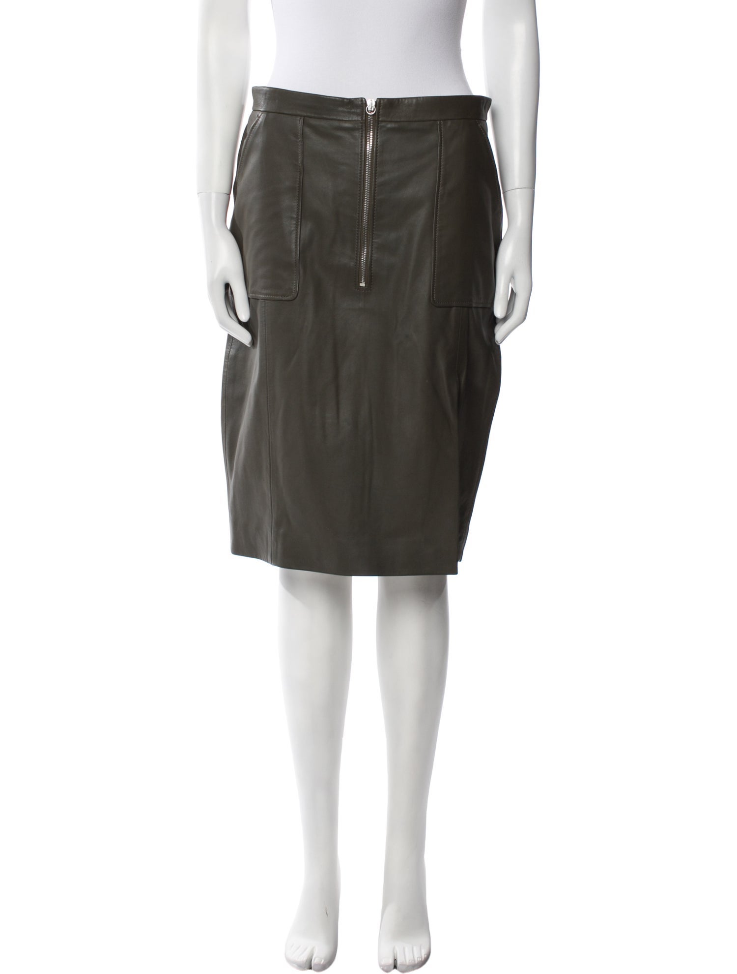 Altuzarra Leather Knee-Length Skirt