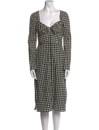 Altuzarra Plaid Print Midi Length Dress