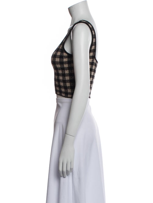 Altuzarra Plaid Print Scoop Neck Crop Top