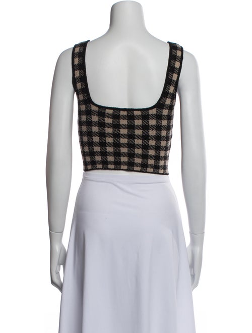 Altuzarra Plaid Print Scoop Neck Crop Top