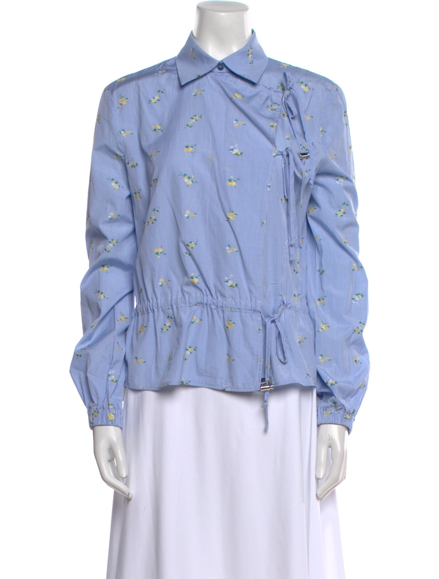 Altuzarra Printed Long Sleeve Button-Up Top