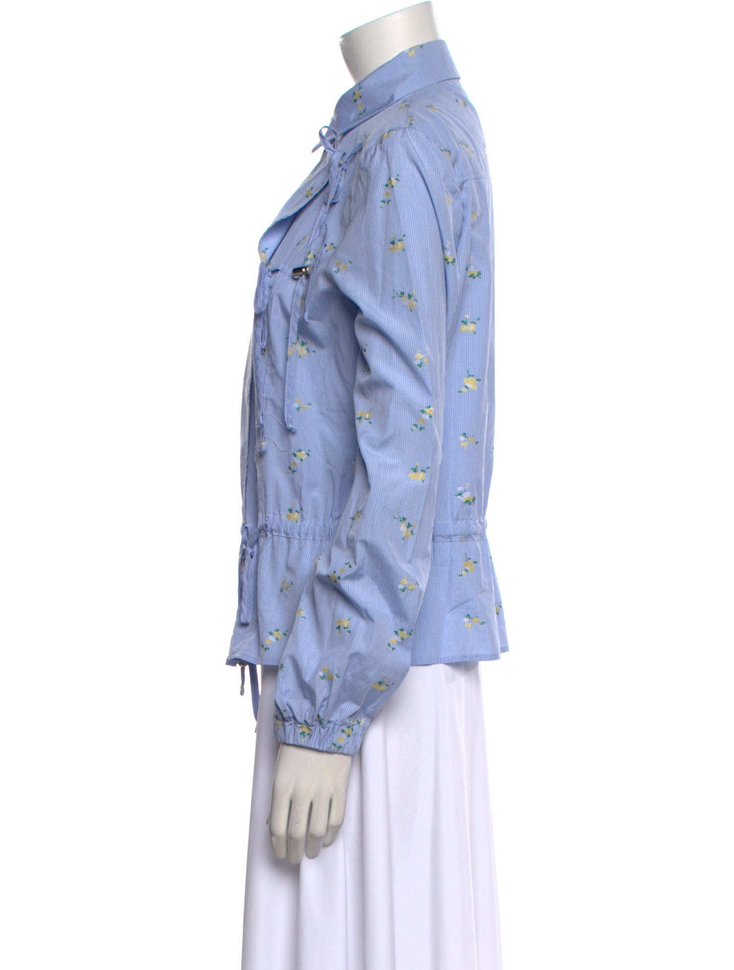 Altuzarra Printed Long Sleeve Button-Up Top