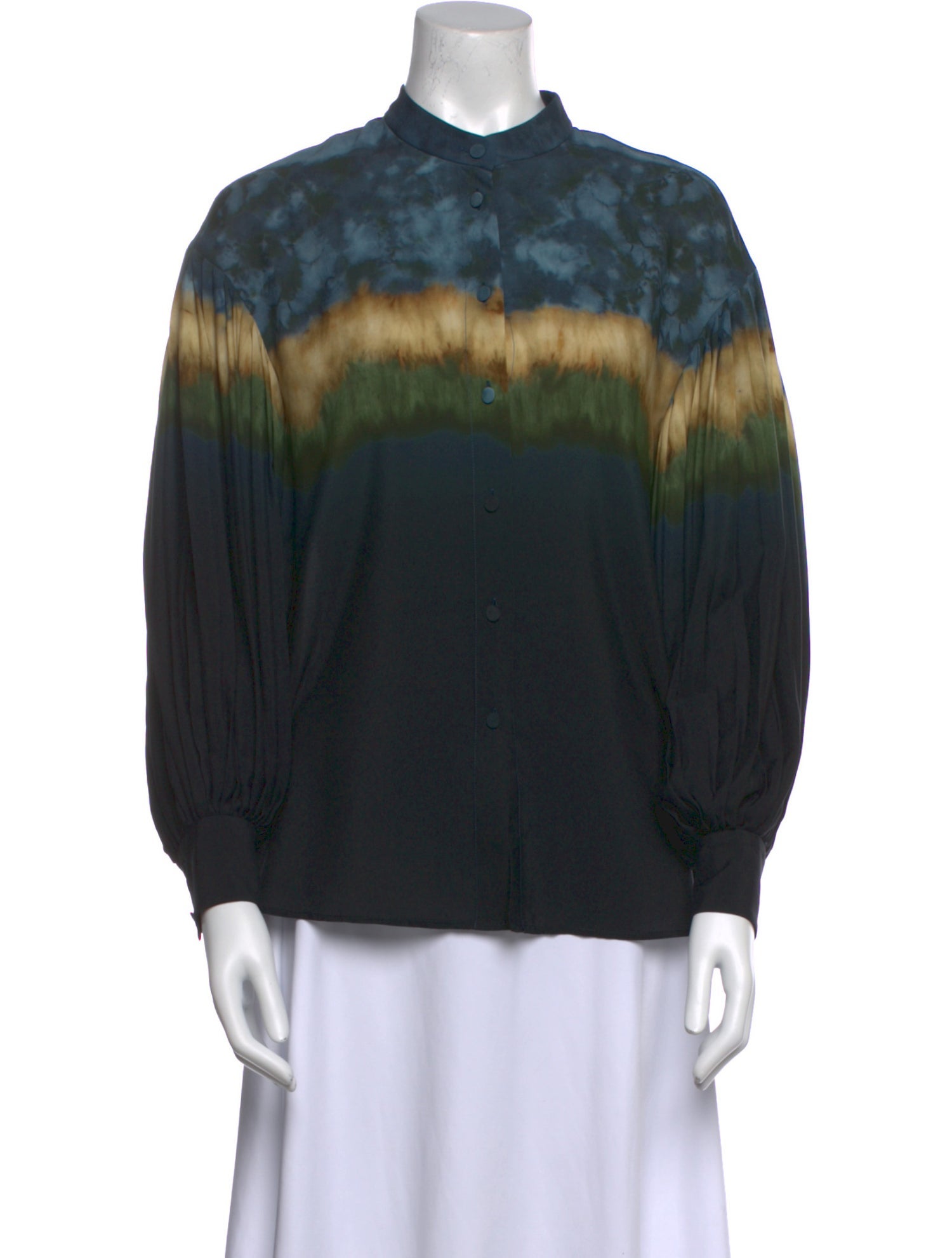 Altuzarra Tie-Dye Print Crew Neck Blouse