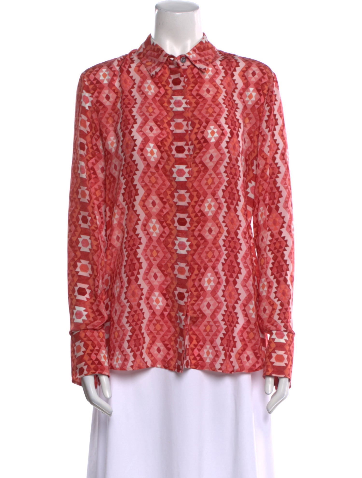 Altuzarra Silk Printed Button-Up Top w/ Tags