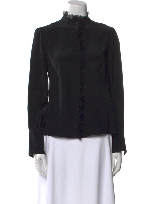 Altuzarra Silk Mock Neck Button-Up Top