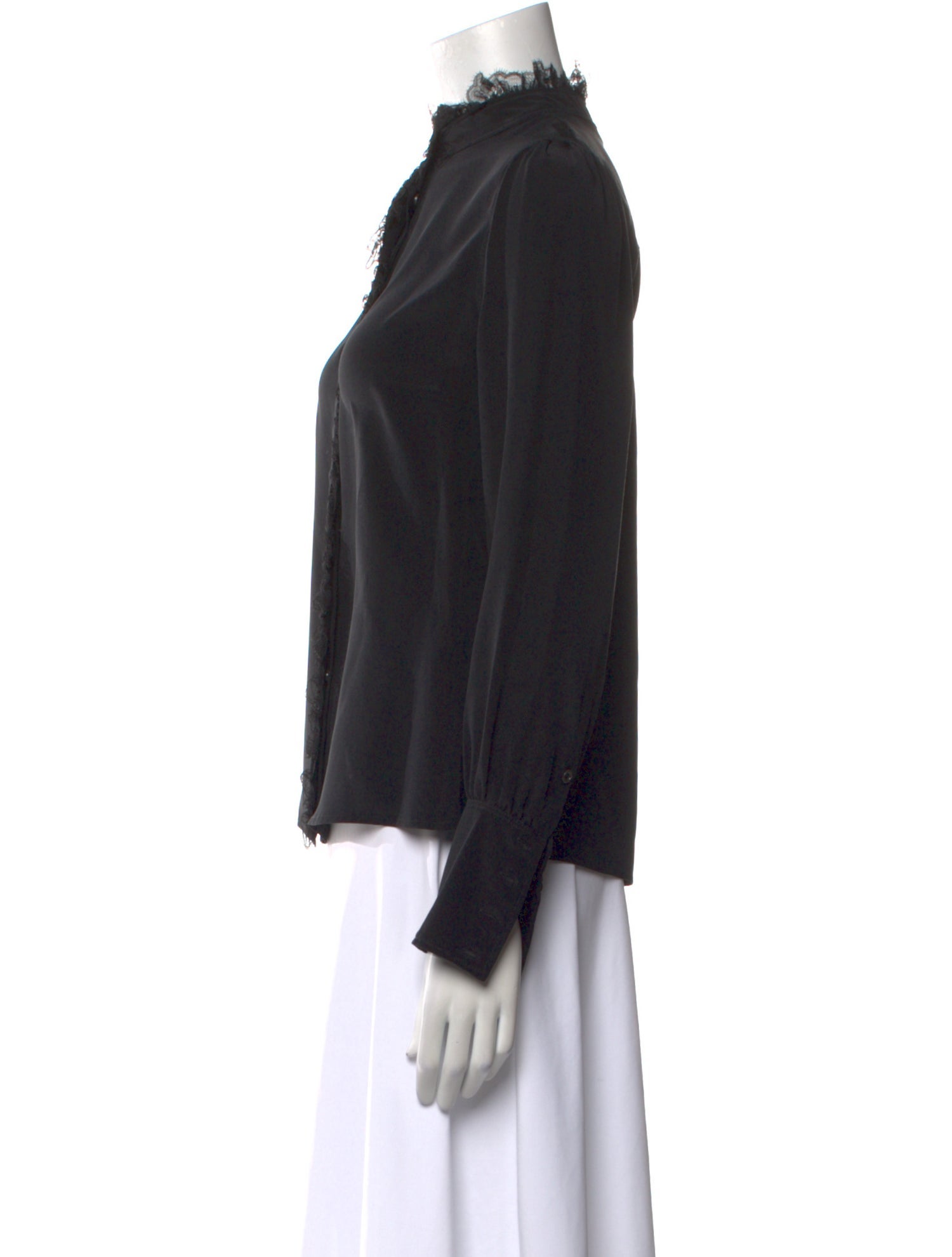 Altuzarra Silk Mock Neck Button-Up Top