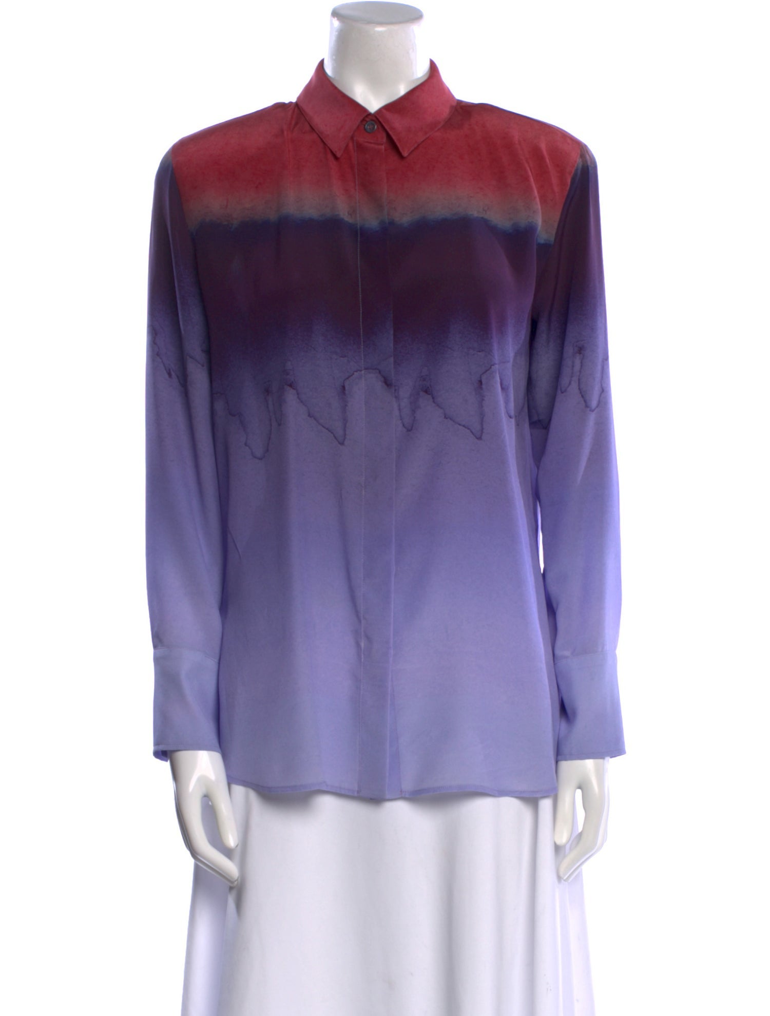 Altuzarra Silk Colorblock Pattern Blouse