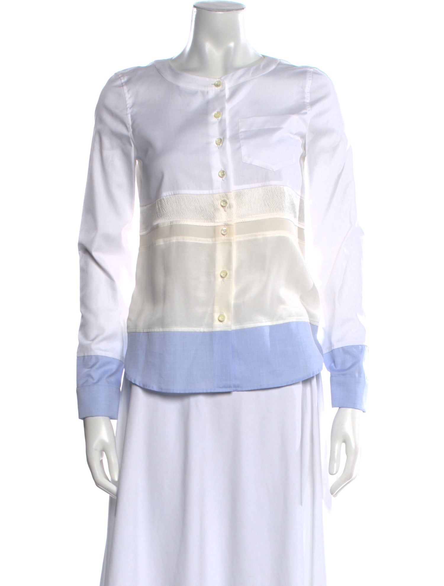 Altuzarra Crew Neck Long Sleeve Blouse