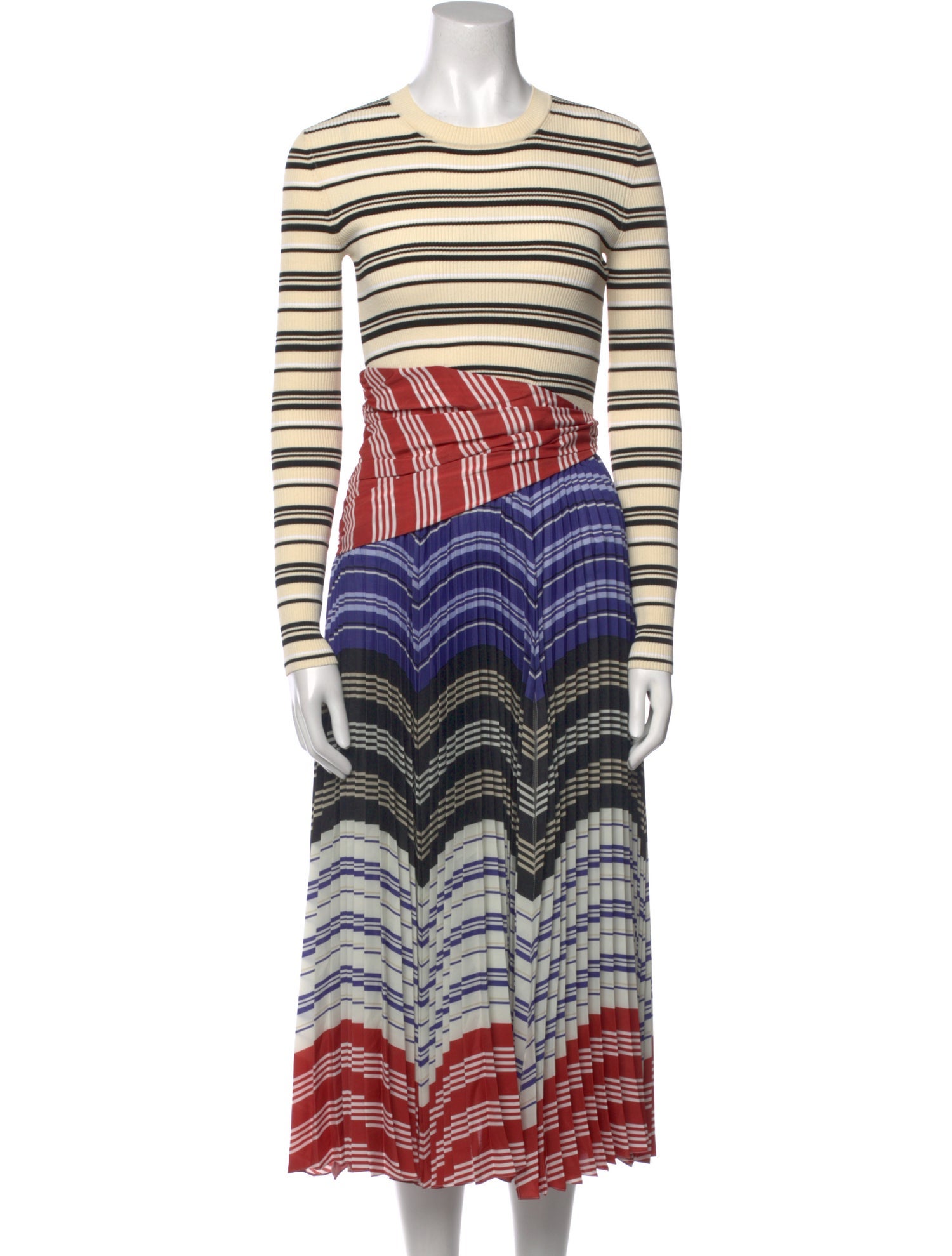 Altuzarra Striped Midi Length Dress