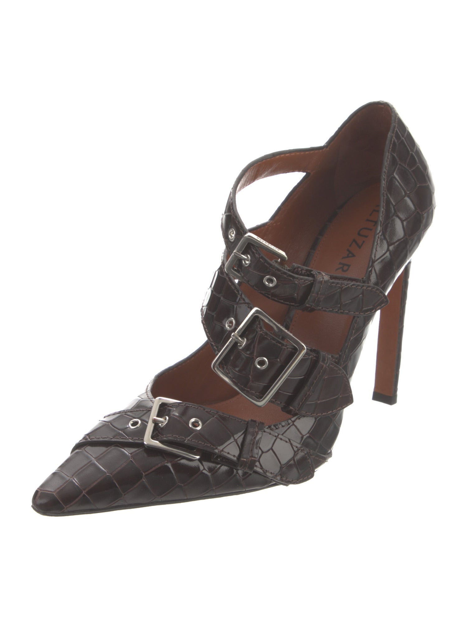 Altuzarra Embossed Leather Animal Print Pumps