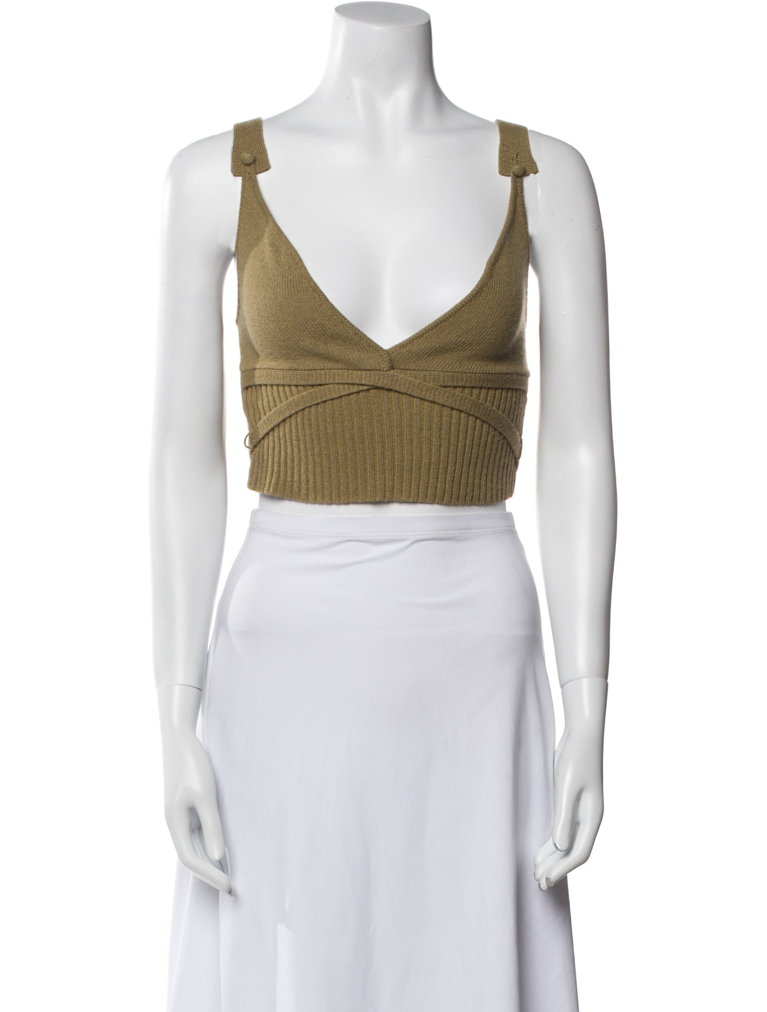 Altuzarra V-Neck Sleeveless Crop Top