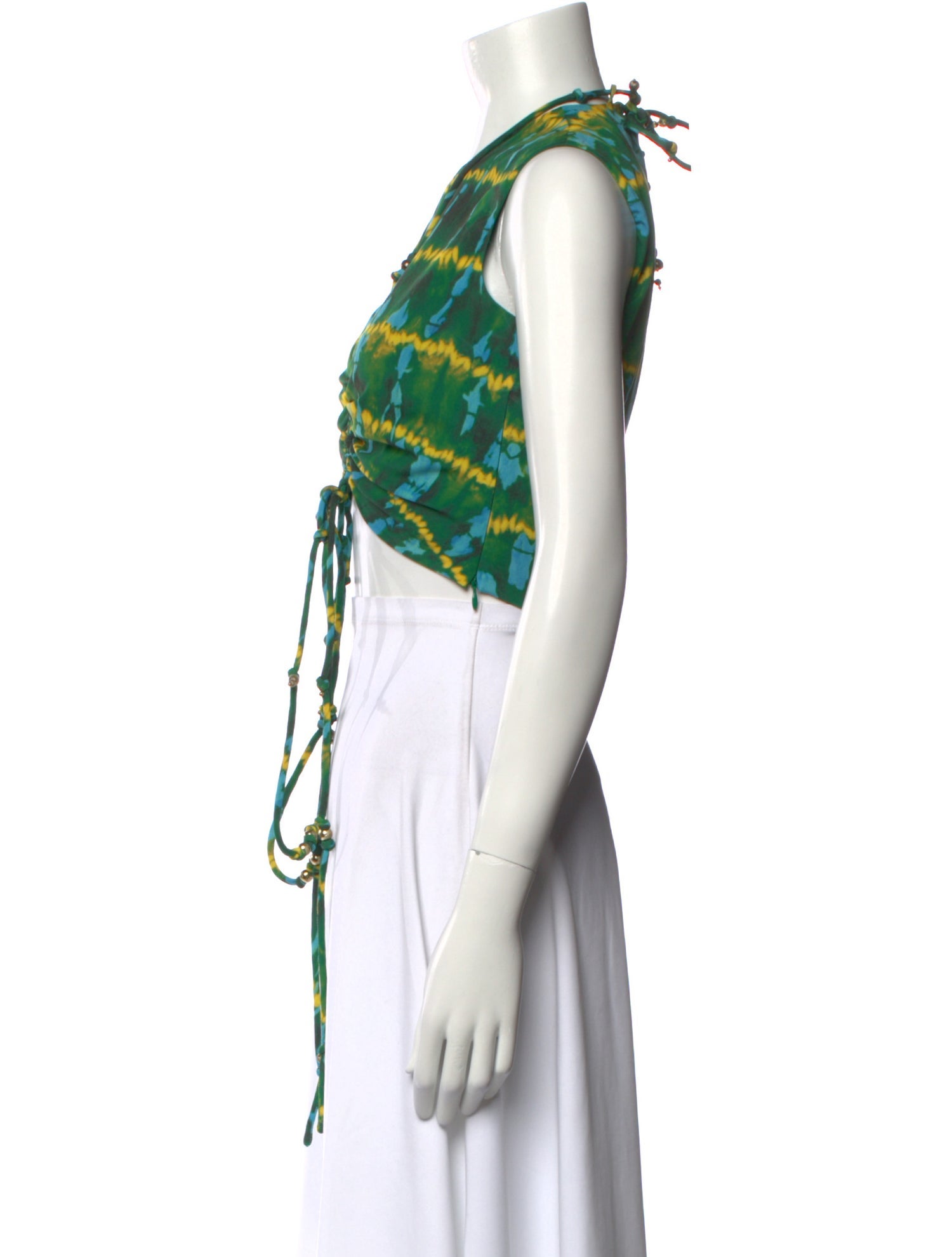 Altuzarra Printed Crew Neck Crop Top