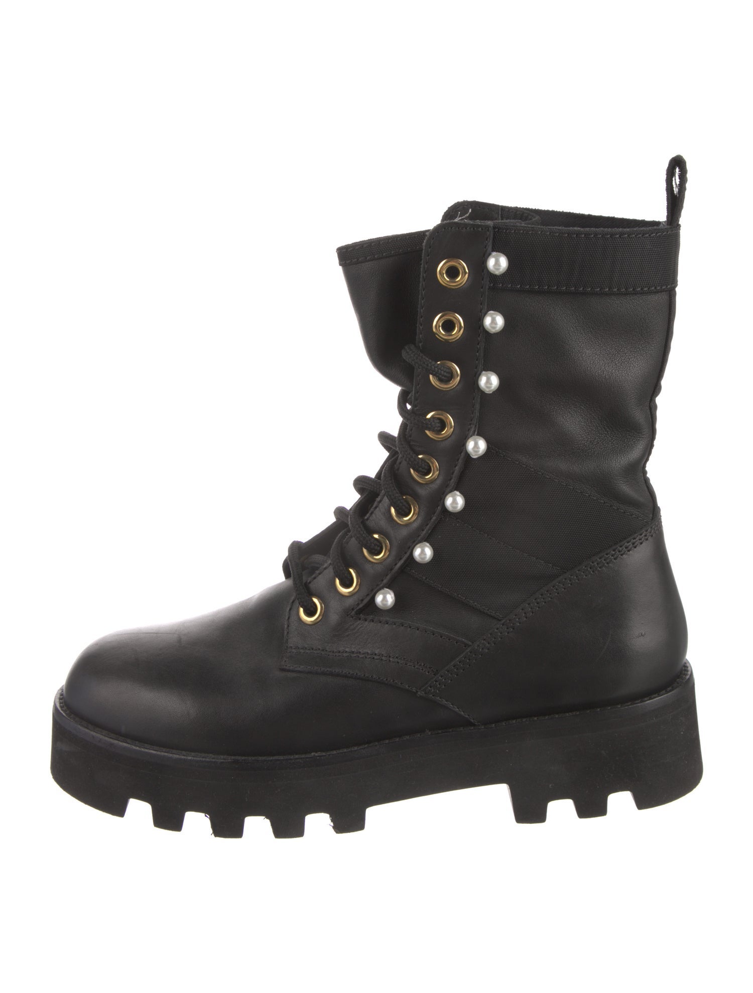 Altuzarra Leather Studded Accents Combat Boots