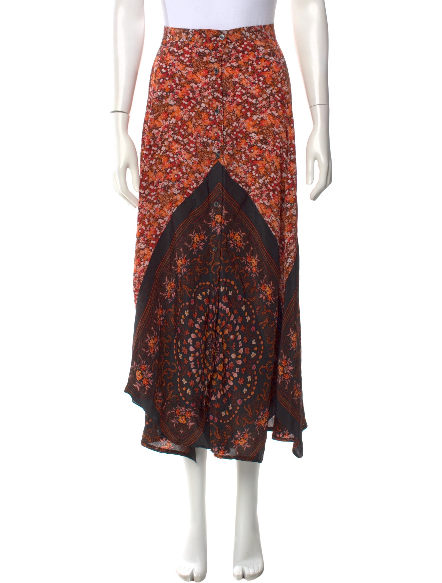 Altuzarra Silk Midi Length Skirt
