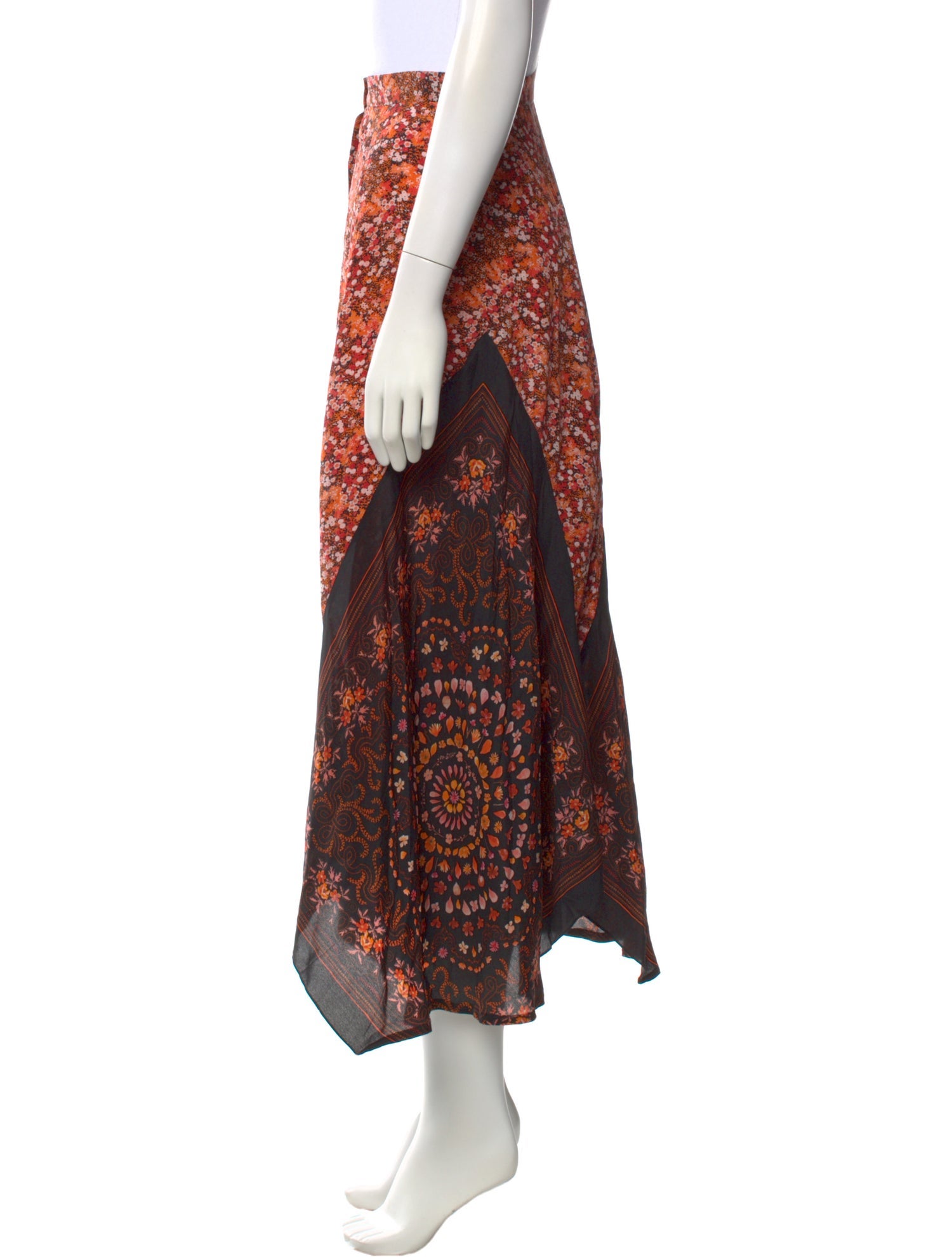 Altuzarra Silk Midi Length Skirt