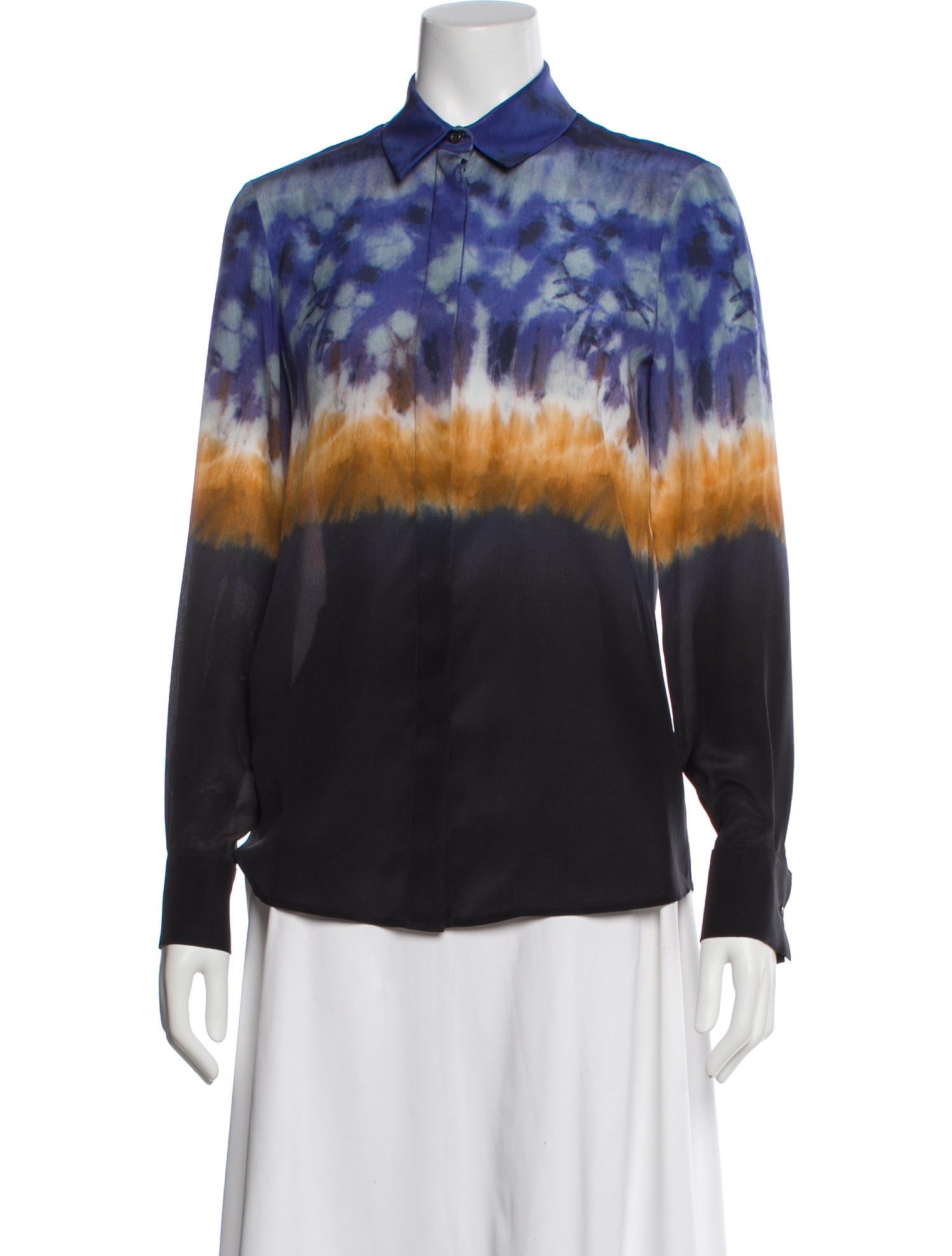 Altuzarra Silk Tie-Dye Print Blouse