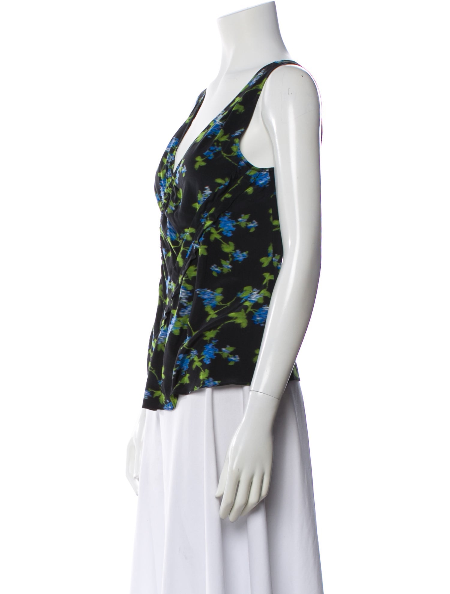 Altuzarra Floral Print V-Neck Blouse
