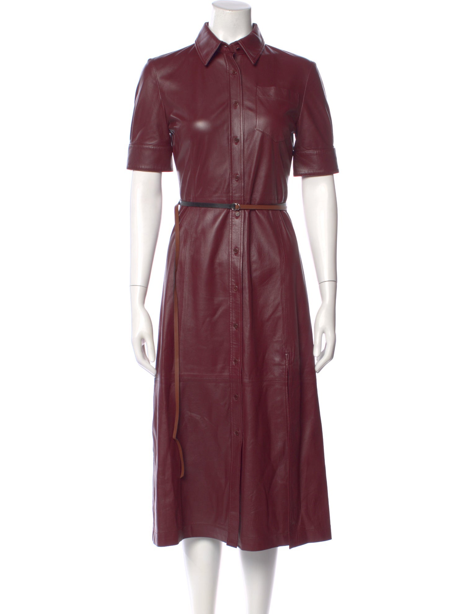 Altuzarra Lamb Leather Midi Length Dress