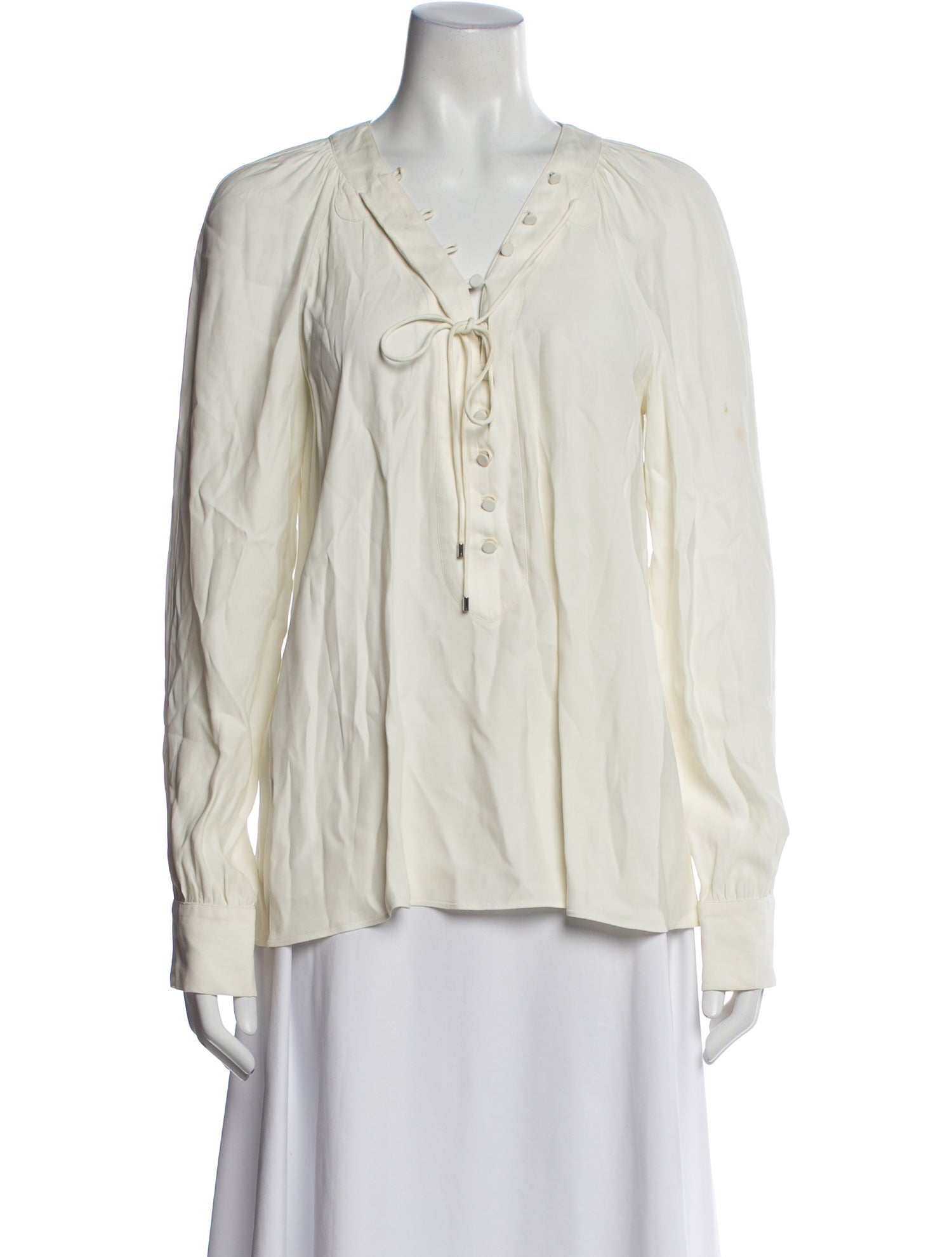 Altuzarra V-Neck Long Sleeve Blouse